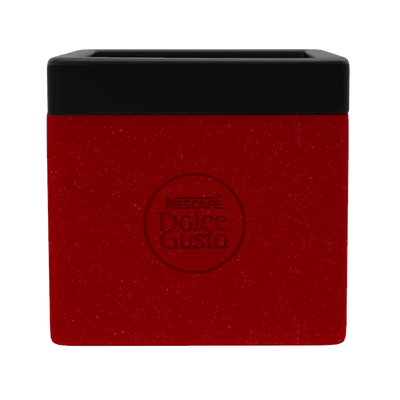 LIXEIRA VERMELHA SUSTENTÁVEL PARA CÁPSULAS