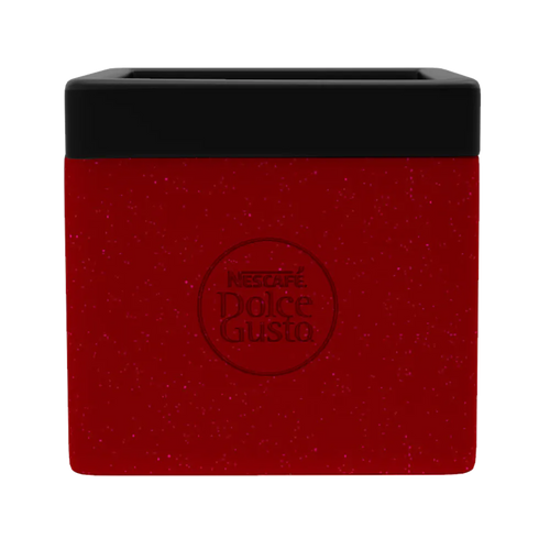 LIXEIRA VERMELHA SUSTENTÁVEL PARA CÁPSULAS