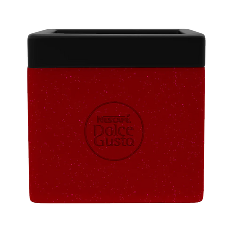 LIXEIRA VERMELHA SUSTENTÁVEL PARA CÁPSULAS